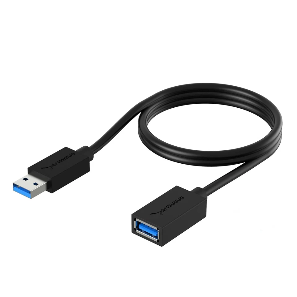 SABRENT 22AWG USB 3.0 Extension Cable A Male to A Female [Black] 3 FT, BLACK  - Image 1 of 4