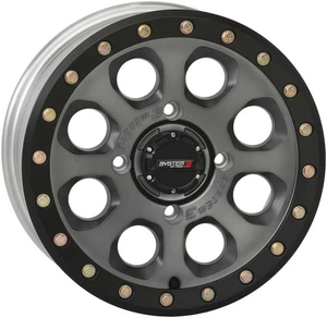 System 3 Offroad SB-7 Beadlock UTV Wheel 15x7 4/137 5+2 Titanium Look - Picture 1 of 1