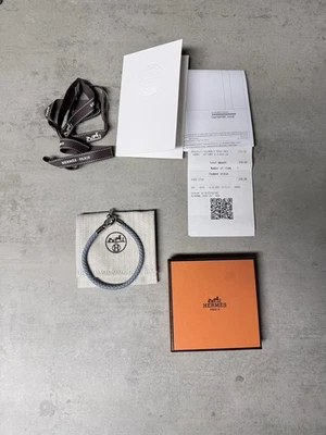 Pulsera Hermes azul, talla T6, herrajes chapados en paladio Foto 1 de 4