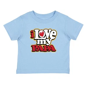 XtraFly Apparel Youth Toddler Love My Papa Daddy Dad Kids Child Crewneck T-Shirt - Picture 1 of 10