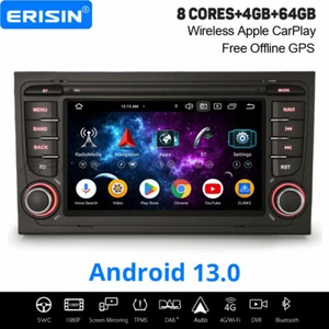 Android 14 Autoradio 64GB Navi Carplay DAB+ DVD USB für Audi A4 S4 RS4 SEAT EXEO - Bild 1 von 24