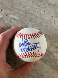 NY Mets Wally Backman autographed baseball “ 1986 world champs” - Picture 1 of 3