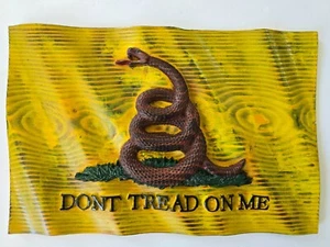 Handmade Wood Wavy Don't Tread on Me Colorized Flag (Unicorn Spit Stains) - Picture 1 of 2