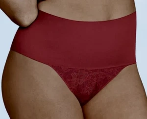 MAIDENFORM Cool Comfort Tame Your Tummy Red Lace Thong Control Panty Gr. S L XL - Bild 1 von 9