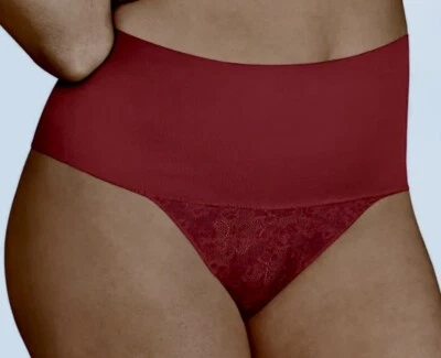 Panty MAIDENFORM Cool Comfort Tame Your Tummy Rojo Encaje Tanga Control Talla S L XL Foto 1 de 4