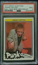 1977 Monty Gum Punk New Wave JOHNNY ROTTEN Rookie RC PSA 9 pop 1 highest!! HOF 
