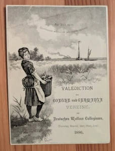 1886 Valediction/Farewell German Wallace College Program - Picture 1 of 4