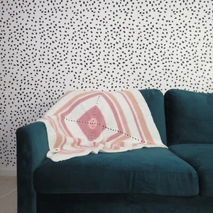 Handgefertigte mauve rosa gestreifte gehäkelte Babydecke 39"x41" - Bild 1 von 5