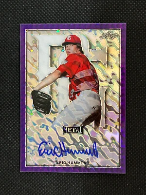 ERIC HAMMOND 2020 Leaf Perfect Game Classic AUTO Purple MARBLE 1/1 TRUE Card - Image 1 of 2