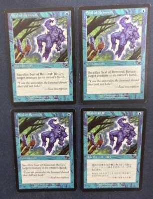 MTG 4X NEMESIS SEAL OF REMOVAL JAPANESE + ENGLISH MAGIC THE GATHERING BLUE CARDS - Image 1 of 4