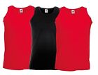 3 Packs Fruit of The Loom 100% Cotton Valueweight Athletic Sleeveless Vest Top