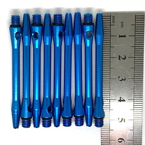 Blue Aluminium Dart Shafts - Lightweight Metal Stems - 3 Sets (9) - Medium 47mm - Bild 1 von 2