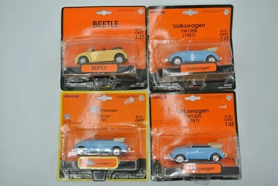 New-Ray VW Volkswagen Beetle Bug VW1200 1951 1:43 Diecast Car Sealed Lot of 4 - Image 1 of 4
