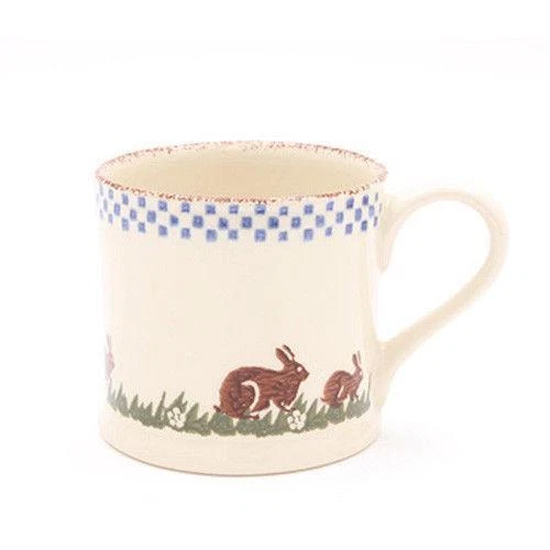 BRIXTON POTTERY NEW HANDMADE 250ml POTTERY MUG - Rabbits - Image 1 of 1