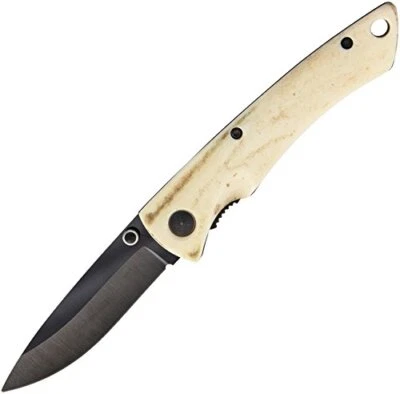 Stone River SRG2WSB Ceramic Blade Linerlock Folding Knife  White Stag Handles - Image 1 of 2