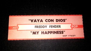 TIRA JUKEBOX (1) FREDDY FENDER Vaya Con Dios/My Happiness 45 L@@K! - Imagen 1 de 1