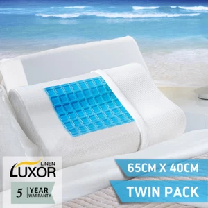 Standard Size Supreme Quality Memory Foam Cool Soft Gel Top Pillow-Flat&Contour - Picture 1 of 7