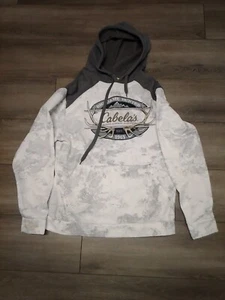 Cabela's White Snow Camo LSPullover Hoodie Sweatshirt Size M.Light Stain On Cuff - Picture 1 of 6