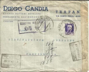 Italy Sc#221(single frank)-TRAPANI 17/6/42-to PANTELLERIA(Island) - Picture 1 of 2