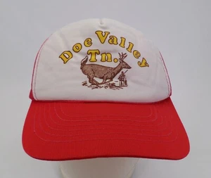 Cappello berretto Doe Valley TN coda bianca cervo buck mesh schiuma snapback camionista rosso vintage - Foto 1 di 7