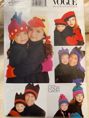 Unused Uncut Vtg VOGUE 9600 fleece hats for children and adults LINDA CARR - Image 1 of 3