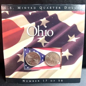 State Quarters, OHIO both 2002 P & D, 25c #17 of 50 in Series Sealed Set B.U. - Picture 1 of 5