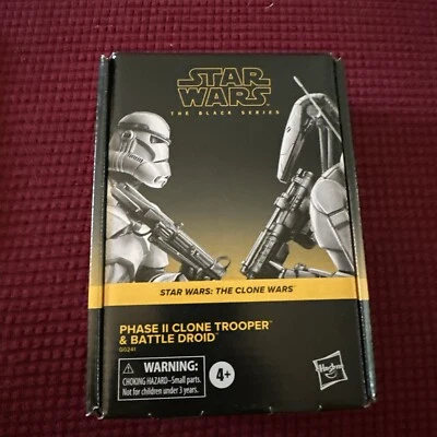 Star Wars Black Series Clone Wars Fase II Clone Trooper y Battle Droid Nuevo Foto 1 de 2
