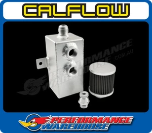 Aluminium 1 Litre Rectangular Oil Catch Tank Can with Breather, -10AN Ports - Bild 1 von 4