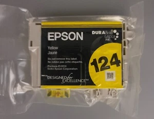 Cartucho de tinta Epson 124 color amarillo NUEVO sellado/caja abierta - Imagen 1 de 2