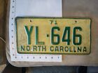 Vintage License Plate NC 1971 North Carolina 