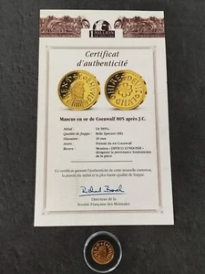 MEDAILLE OR 585 %° BE 20 mm 3.1g / REPLIQUE MANCUS EN OR DE COENWULF 805 / COPY - Picture 1 of 4