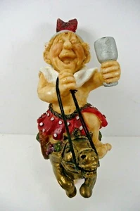 Roman Charioteer Whimsical Wine Bottle Stopper Red Gold Drunk Angel Wings! - Picture 1 of 12