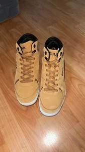MENS FILA HIGH TOP TAN LEATHER SNEAKERS - Picture 1 of 7