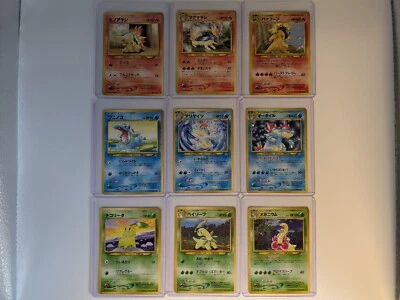 Pokemon Cards bundle x9  - Fire - Water - Plant-  1996 1st edition - neo genesis - Image 1 of 4
