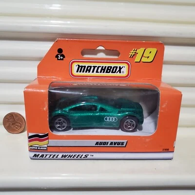Matchbox 1998 #19 Dark Metallic Green AUDI AVUS *GERMAN Issue +GERMAN Box NuBoxd - Image 1 of 4