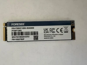 FORESEE 128GB SSD P709 M.2 2280 NVMe PCIe Gen3x4 P709F128G - Picture 1 of 2