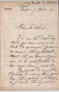 Louis d'AURELLE DE PALADINES Lettre autographe signée, Lyon, 1877, 3 pages - Picture 1 of 13