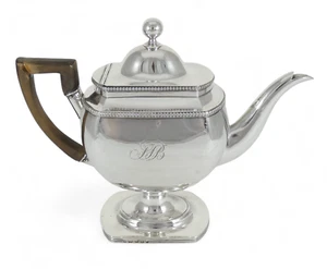 Antique Georgian 1806 Sterling Silver Footed Teapot Coffee Pot Internal Strainer - Picture 1 of 12