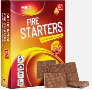 Fire Starter Squares, 160 Pcs - Fire Starters for Campfires, Grill, Outdoor Fire - Picture 1 of 7