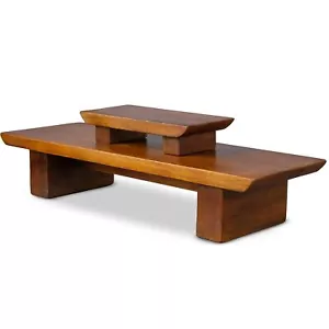 Meditation Altar Table – 21 x 7.5 x 6 Inch Handmade Tiered Puja Table - Sm - Picture 1 of 6