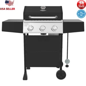 Gas Grill 3 Burner Propane Outdoor Barbecues Stainless Steel Backyard Patio - Picture 1 of 12