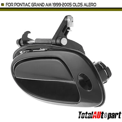 Smooth Black Exterior Door Handle for Pontiac Grand Am Olds Alero Front Driver - Image 1 of 4