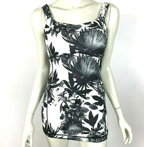 Lululemon Aria Tank ll Brisk Bloom Black White Floral Luxtreme Yoga Top Women 4 - Picture 1 of 10