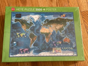 Heye The World Satellite Map Puzzle 2000 Pieces, New! #29797 - Picture 1 of 3