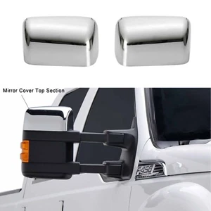 For 2008-2016 Ford F250 F350 F450 F550 Top Half Chrome Mirror Covers Towing - Picture 1 of 3