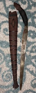 Antique Era Barong Moro Filipino Sword Dagger Philippines Knife Wood Sheath 15" - Picture 1 of 7