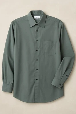 Camisa de vestir ENRO para hombre 17,5 34/35 verde manga larga botón delantero Homg Kong Foto 1 de 4