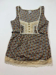 Camiseta sin mangas Kenzie floral con adornos de encaje con botones y lentejuelas talla S (bin DD190) - Imagen 1 de 7