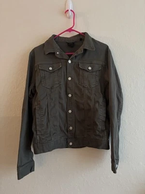 Armani Exchange Jacket Womens Medium Green Denim Jean Trucker Style Soft - Image 1 of 4