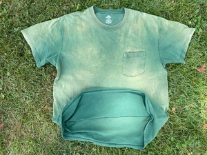 Vintage Sun Faded Blank Green Pocket T-Shirt - Size Large - Picture 1 of 4